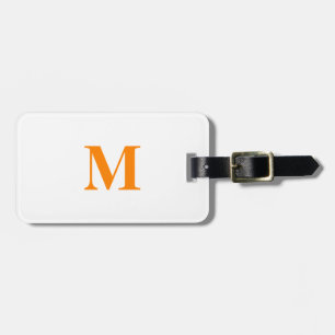 Etiqueta Para Maletas Monogramas Nombre Naranja Navidades blancos Regalo