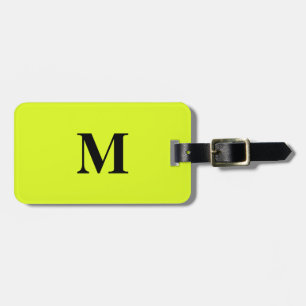 Etiqueta Para Maletas Monogramas verdes fluorescentes de color amarillo