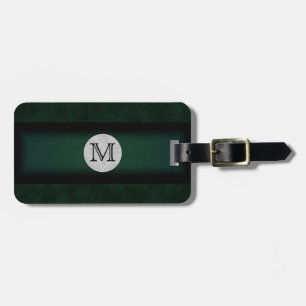 Etiqueta Para Maletas Monogramed de cuero verde
