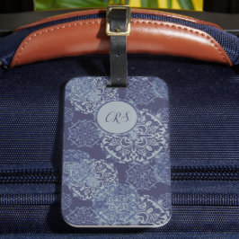 Etiqueta Para Maletas Monogrammed Boho Denim Moody Blues Mandalas Passpo