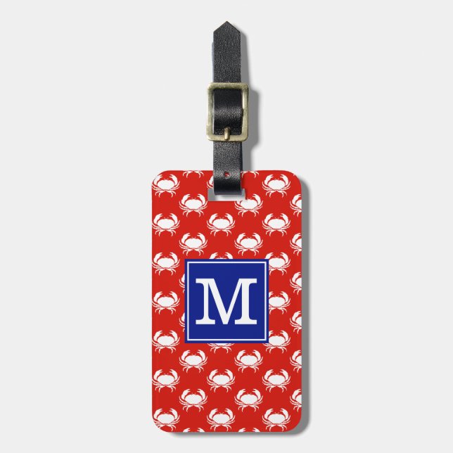 Etiqueta Para Maletas Monogrammed BS Crabs Red (Frente Vertical)