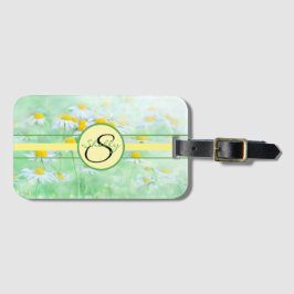 Etiqueta Para Maletas Monogrammed Floral Daisies