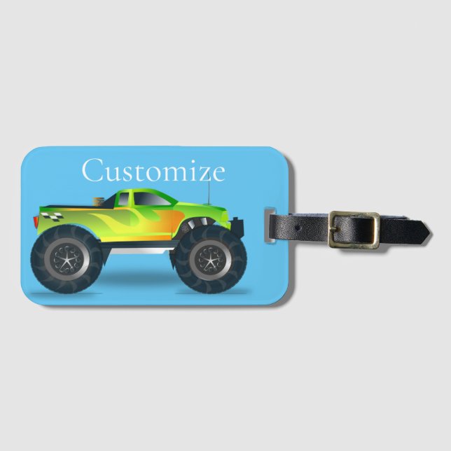 Etiqueta Para Maletas Monster Truck Thunder_Cove (Anverso horizontal)