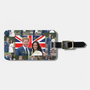 Etiqueta Para Maletas Montaje fotográfico de Harry y Meghan Royal Boda P