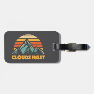Etiqueta Para Maletas Montaña Clouds Rest Yosemite Retro Turquesa