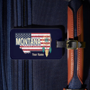 Etiqueta Para Maletas Montana Estados Unidos Retro State Map Vintage USA