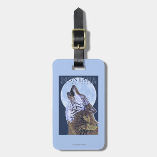 Etiqueta Para Maletas Montana -- Lobo grande de CountryHowling del cielo