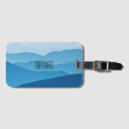 Etiqueta Para Maletas Montañas azules personalizadas