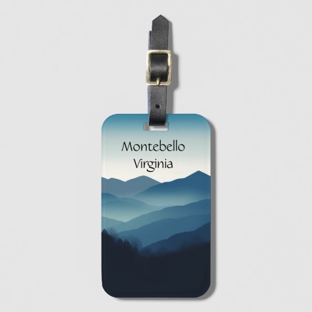 Etiqueta Para Maletas Montañas Blue Ridge, personalizable Montebello (Anverso vertical)
