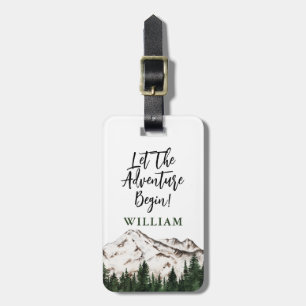 Etiqueta Para Maletas Montañas rusticas personalizadas