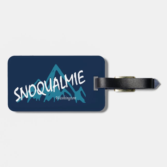 Etiqueta Para Maletas Montañas Snoqualmie Washington (Atrás Horizontal)
