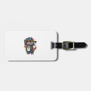 Etiqueta Para Maletas Moo Deng Shirt Moo Deng Hippo Hip Hop Boombox Gang