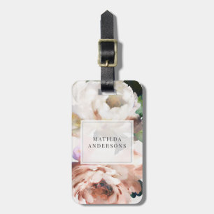 Etiqueta Para Maletas Moody acrílico floral peony elegante personalizado