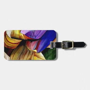 Etiqueta Para Maletas Morado Fritillary flor original arte acuarela