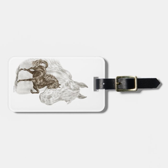 Etiqueta Para Maletas Morgan Horse Art (Frente Horizontal)