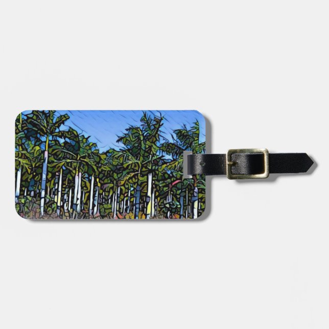 Etiqueta Para Maletas Mosaico de Palm Grove (Frente Horizontal)