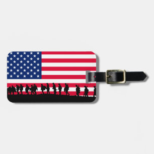 Etiqueta Para Maletas Motif de la bandera de los soldados de Estados Uni