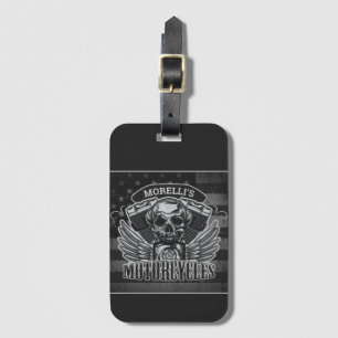 Etiqueta Para Maletas Motocicletas Skull V-Twin NOMBRE AÑADIDO de los ci