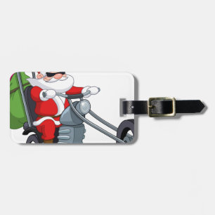 Etiqueta Para Maletas motociclista santa claus