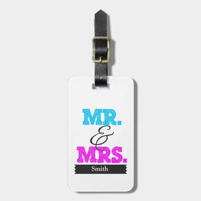 Etiqueta Para Maletas Mr & Mrs (Frente Vertical)