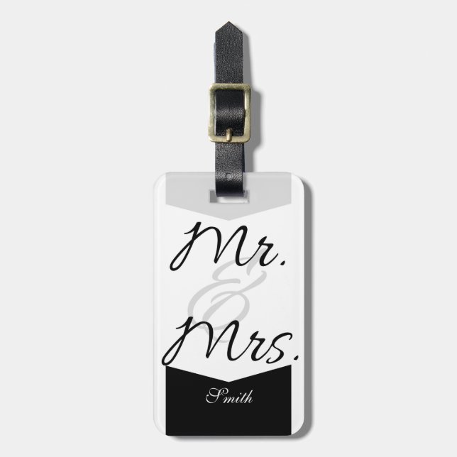 Etiqueta Para Maletas Mr & Mrs (Frente Vertical)