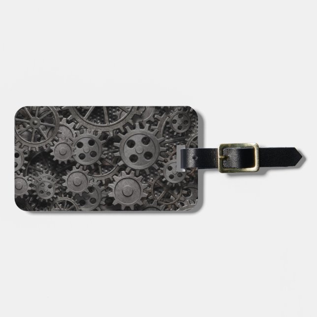 Etiqueta Para Maletas Muchos engranajes metalizado oxidados o piezas de  (Frente Horizontal)