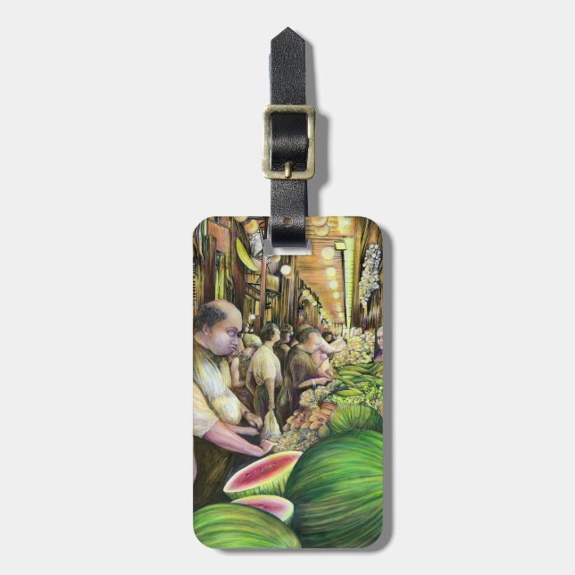 Etiqueta Para Maletas Muchos hombres, muchos melones (Frente Vertical)