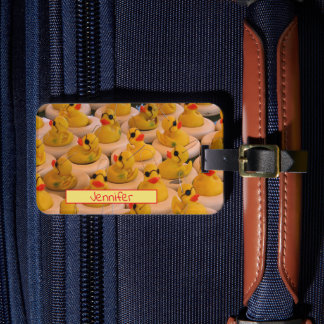 Etiqueta Para Maletas Muchos Patos De Caucho Amarillos Personalizados