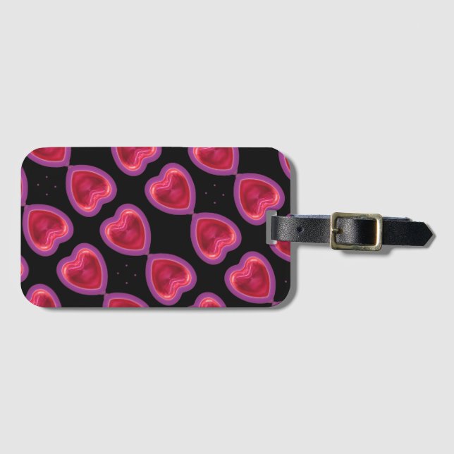 ETIQUETA PARA MALETAS MUG HEART PATTERN (Anverso horizontal)