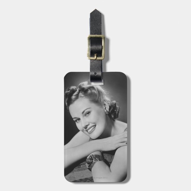 Etiqueta Para Maletas Mujer atractiva (Frente Vertical)