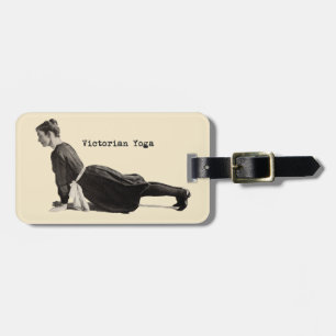Etiqueta Para Maletas Mujer de yoga vintage perro hacia arriba antiguo
