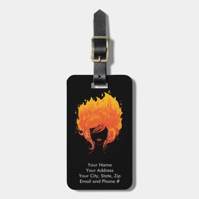 Etiqueta Para Maletas Mujer Redheaded, pelo del fuego rojo (Frente Vertical)