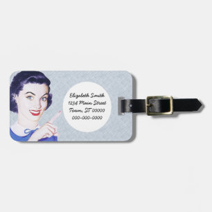 Etiqueta Para Maletas Mujer señaladora retro de los años 50