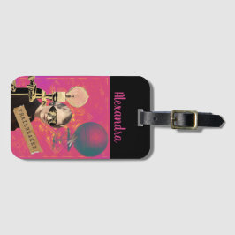 Etiqueta Para Maletas Mujer Steampunk Pionera Arte Pop Playa