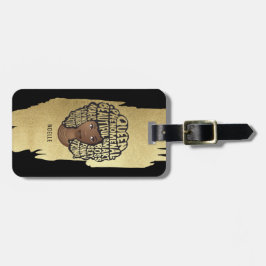 Etiqueta Para Maletas Mujeres motivadoras negras, pelo natural, negro do