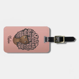 Etiqueta Para Maletas Mujeres motivadoras negras, pelo natural, rosa Rub