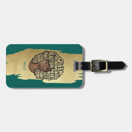 Etiqueta Para Maletas Mujeres motivadoras negras, pelo natural, verde or