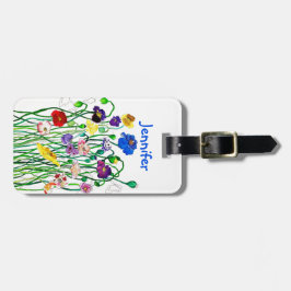 Etiqueta Para Maletas Multi-colored Wild Poppy Watercolor Personal