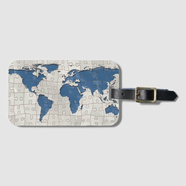 Etiqueta Para Maletas Mundo del rompecabezas (Anverso horizontal)