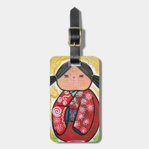 Etiqueta Para Maletas Muñeca de Kokeshi