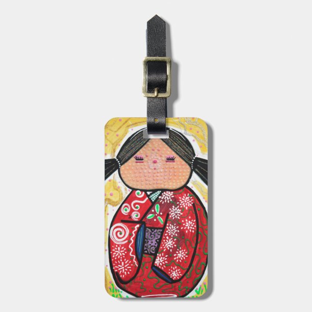 Etiqueta Para Maletas Muñeca de Kokeshi (Frente Vertical)