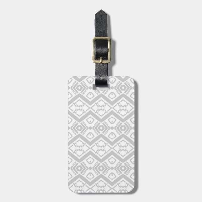 Etiqueta Para Maletas Muñeca de patrón de zigzag gris liso (Frente Vertical)