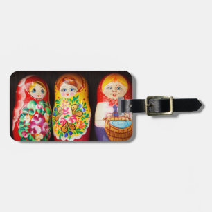 Etiqueta Para Maletas Muñecas coloridas de Matryoshka