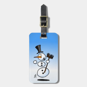 Etiqueta Para Maletas Muñeco de nieve del baile