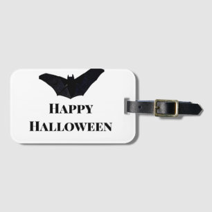 Etiqueta Para Maletas Murciélago negro feliz Halloween agregar texto nom