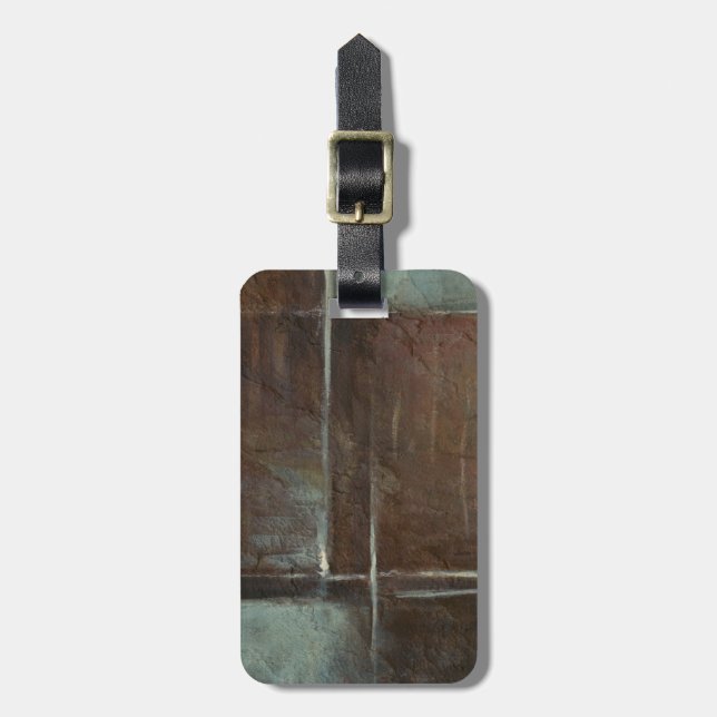 Etiqueta Para Maletas Muro de ladrillo rojo y gris (Frente Vertical)