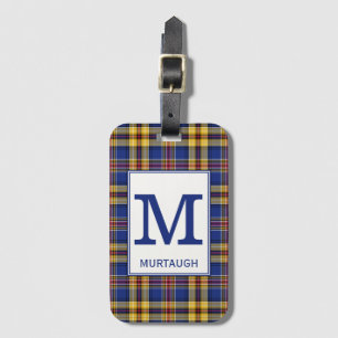Etiqueta Para Maletas Murtaugh Tartan Royal Blue and Gold PlPattern