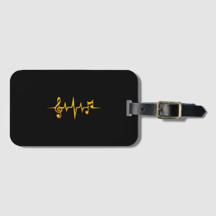 Etiqueta Para Maletas Music Pulse Notes Clef Frecuence Wave Sound
