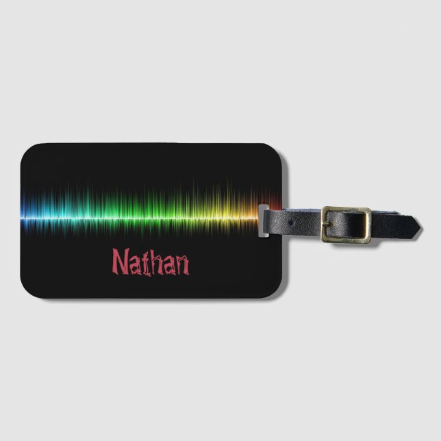 Etiqueta Para Maletas Música de audio con sonido arco iris (Anverso horizontal)