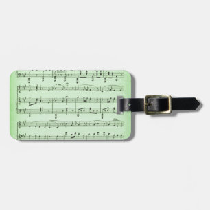 Etiqueta Para Maletas Música de Hoja Verde